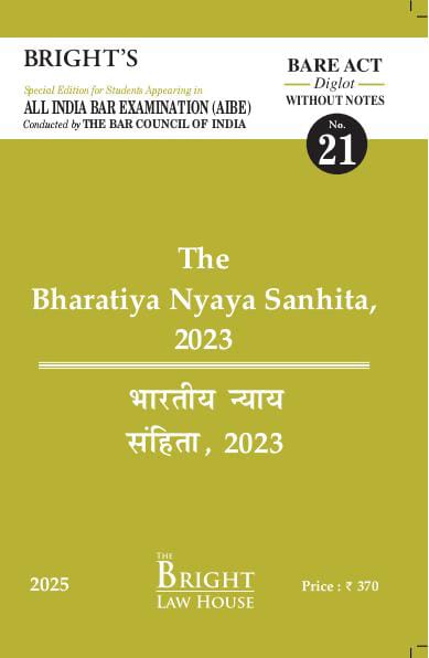 Bharatiya Nyaya Sanhita, 2023 (Diglot) [English/Hindi] Bare Act (Without Notes) For All India Bar Examination